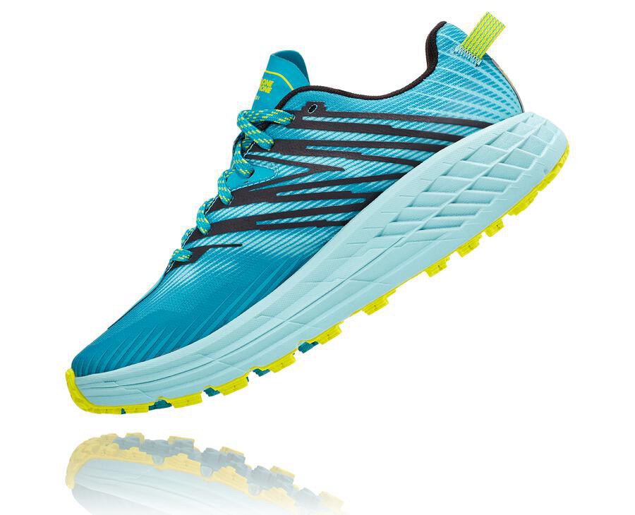 Trail Shoes Womens - Hoka One One Speedgoat 4 - Turquoise - IPQEKAD-89